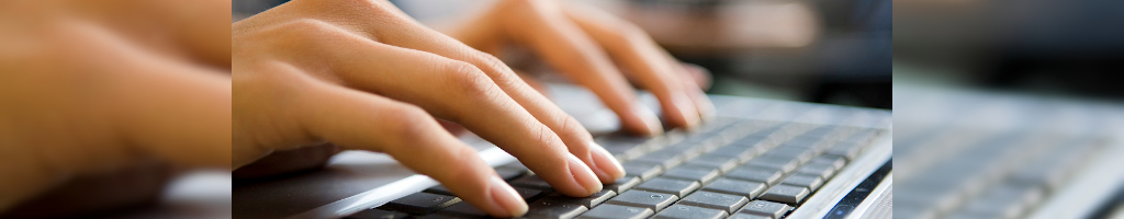 Peerson typing on a keyboard to submit contact us form